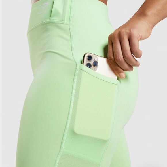 Gymshark high waisted mesh spell out Bali green leggings size medium NWT - Picture 5 of 14